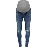 ONLY MATERNITY - Skinny Fit Jeans - Enkel Lengte - Versleten Zoom