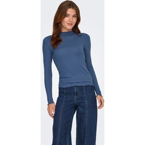 JDY - Jdyfransiska - Top - Hoge Hals - Lange Mouwen - Slim Fit - Ruches