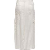 ONLY - ONLMalfy - Rok - Bruin/Wit - 7/8 Lengte - Gestreept