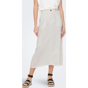 ONLY - ONLMalfy - Rok - Bruin/Wit - 7/8 Lengte - Gestreept