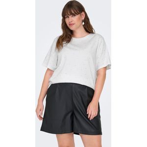 ONLY CARMAKOMA - Top - Korte Mouwen - O-hals - Strass Steentjes - Regular Fit