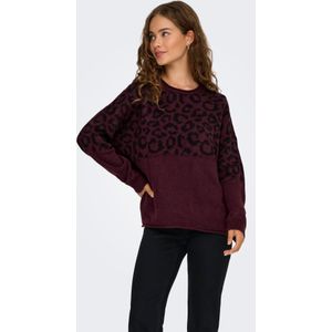 Only - ONLJADE ANIMAL LS O-NECK NOOS KNT - Gebreide Trui - Port Royale - Lange Mouwen