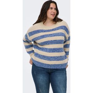 ONLY CARMAKOMA - Cardundee Life LS Seq Stripe O-neck Knt - Gebreide Pullover - Dames