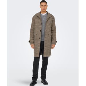 Onsowen - Jas - Hoge Hals - Lange Jas - Manchetten met Knoop - Knoopsluiting