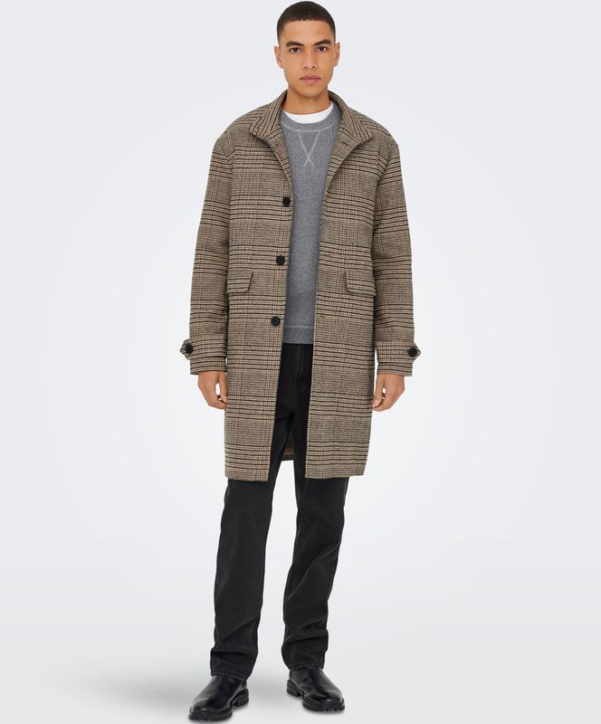 Onsowen - Jas - Hoge Hals - Lange Jas - Manchetten met Knoop - Knoopsluiting