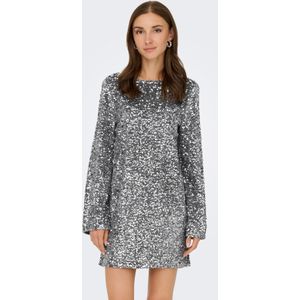 JDY - Korte Jurk - Velours - Met Pailletten Detail - Lange Mouwen