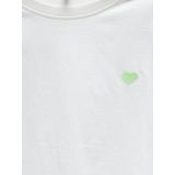 KIDS ONLY KOGMAIKEN LIFE CROPHEART SS TOP - Cloud Dancer - Korte Mouwen - Patches