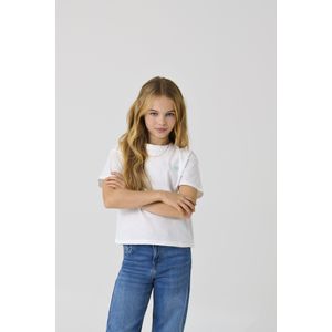 KIDS ONLY KOGMAIKEN LIFE CROPHEART SS TOP - Cloud Dancer - Korte Mouwen - Patches