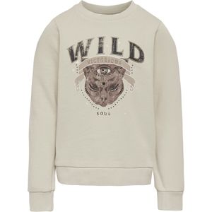 ONLY - Sweatshirt - Beige - Normale Pasvorm - Lange Mouw