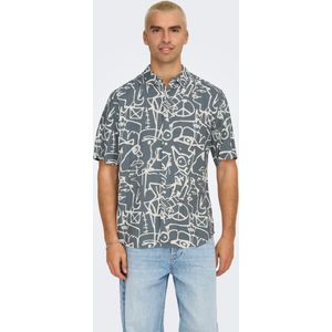 Overhemd - Korte Mouwen - Slim Fit - Geweven Stof