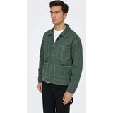 Denim Jas - O-hals - Met Knopen Verstelbare Manchetten - Tweewegrits - Borstzakken