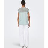 Top - V-Hals - Korte Mouwen - Kanten Detail - Regular Fit