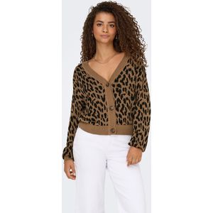 Only - Knoopvest - Bruin - Luipaardpatroon - Dames