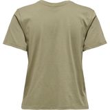 Jacqueline De Yong - T-shirt - Groen - Katoen - Korte Mouwen - Ronde Hals