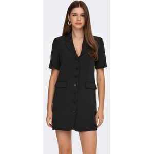 Onlalvina - Korte Jurk - V-Hals - Regular Fit - Knoopsluiting - Zwart