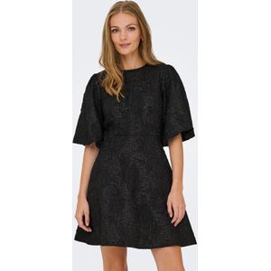 JDY - JDYDORA - Midi-jurk - Jacquardstof - Knielengte - Korte Mouwen