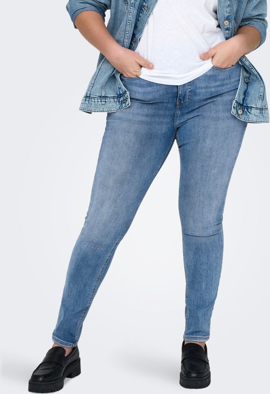 ONLY CARMAKOMA - Skinny Fit Jeans - Blauw - Katoen/Polyester