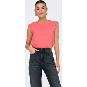 JDY - Salva Top - Zwart - Katoen - Mouwloos - Kanten Detail