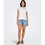 Denim Shorts - High Waist - Straight Fit - Katoen
