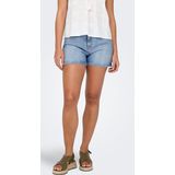 Denim Shorts - High Waist - Straight Fit - Katoen