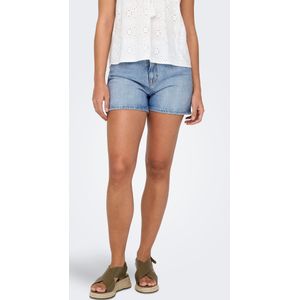 Denim Shorts - High Waist - Straight Fit - Katoen