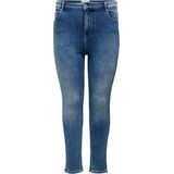 ONLY CARMAKOMA - Skinny Fit Jeans - Blauw - High Waist - Gulp met Rits