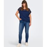 ONLY CARMAKOMA - Skinny Fit Jeans - Blauw - High Waist - Gulp met Rits