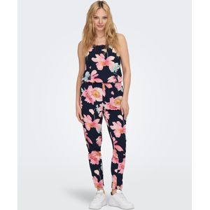 ONLY - Jumpsuit - Marine - Bloemenprint - Mouwloos - Lang/maxi