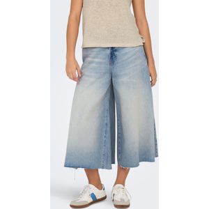 Denim Shorts - High Waist - Lang - Wide Leg Fit