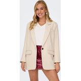 ONLY - Blazers - Crème - Normale Pasvorm - Lange Mouw
