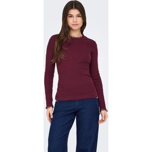 ONL - Leslie - T-shirt - Effen - Jersey, Opstaande Kraag, Lange Mouw