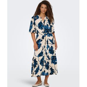 Jdyflora - Midi-jurk - V-Hals - 2/4 Mouwen - Inclusief Riem - Regular Fit