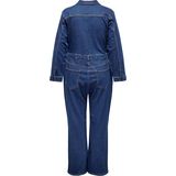 Carpoppy - Jumpsuit - Blauw - Knoopsluiting - Voorzakken - Uitlopende Pijpen