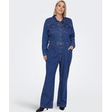 Carpoppy - Jumpsuit - Blauw - Knoopsluiting - Voorzakken - Uitlopende Pijpen