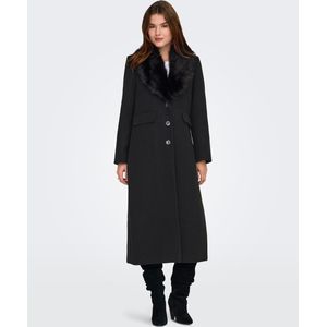 Only - ONLANNIE LIFE FUR COLLAR COAT - Lange Jas - Zwart