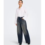 Jeans - Wijde Pasvorm - Middelhoge Taille - Knoopsluiting - Blauw