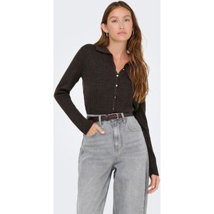 ONLY - ONLThea - Gebreid Vest - Chocoladebruin