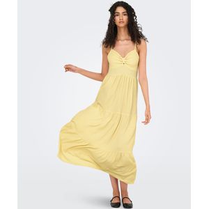 JDY - Lange Jurk - V-Hals - Mouwloos - Midi-lengte - Loose Fit - Geknoopt Detail