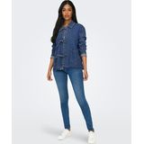 Onlthille - Denim Jas - Lang - Gespreide Kraag - Voorzakken