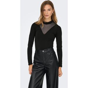Onllivelove - Body Suit - Hoge Hals - Lange Mouwen - Glitterdetail - Mesh Details