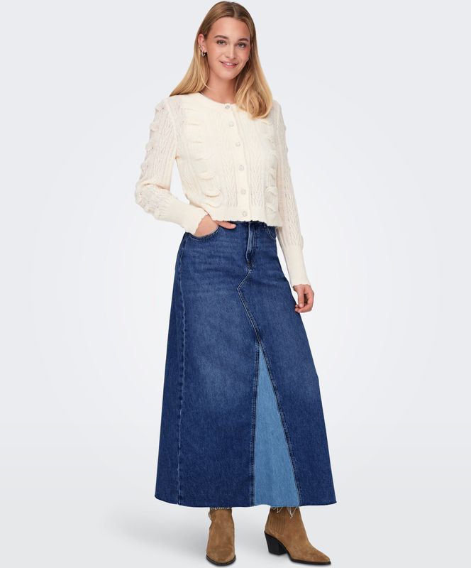 Onlmochi - Denim Rok - Blauw - High Waist - Maxi Lengte