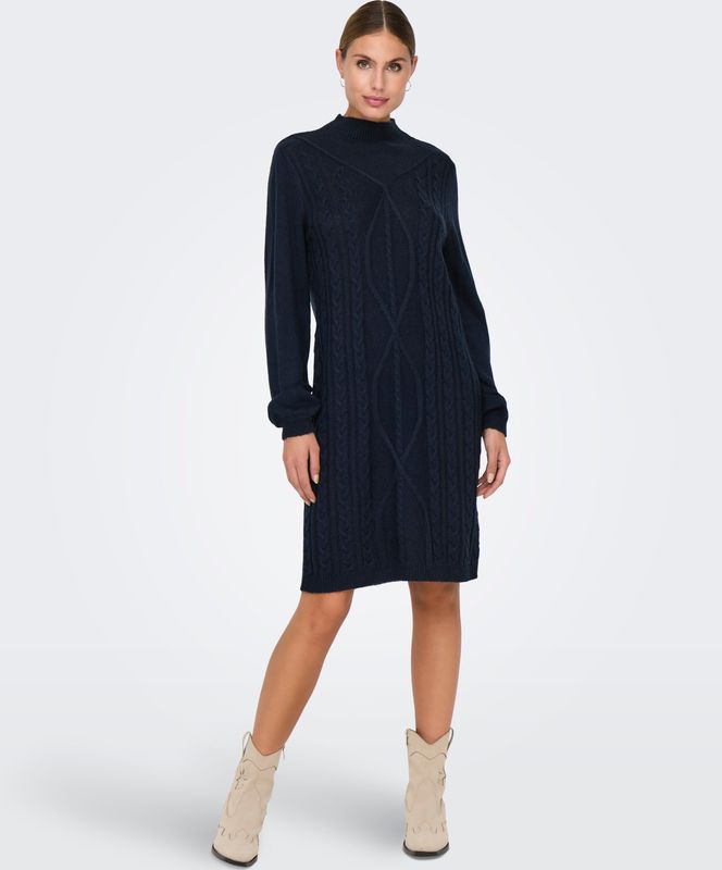 Jdymandy - Midi-jurk - Gebreide Jurk - Hoge Hals - Lange Mouwen - Regular Fit