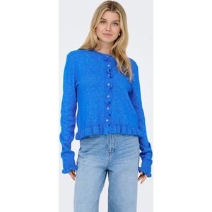 JDY - Vest - O-hals - Lange Mouwen - Knoop en Lussluiting - Ruches - Knit Fit