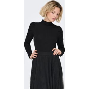 Onlzayla - Body - Hoge Hals - Lange Mouwen - Knoopsluiting - Ruche Detail