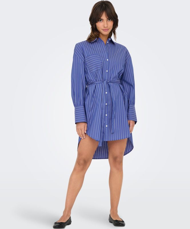 Onlsalvi - Korte Jurk - Mini-lengte - Regular Fit - Lange Mouwen - Overhemdkraag