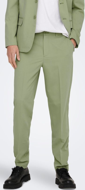 Pantalon - Slim Fit - Geweven Stof - Riemlussen