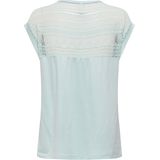 Top - V-Hals - Korte Mouwen - Kanten Detail - Regular Fit