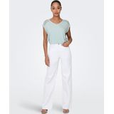 Top - V-Hals - Korte Mouwen - Kanten Detail - Regular Fit