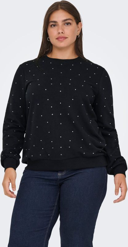 Carglobe - ONLY CARMAKOMA - Sweatshirt - Zwart - Regular Fit