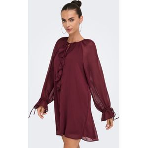 Onlallis - Korte Jurk - V-Hals - Lange Mouwen - Regular Fit - Ruches